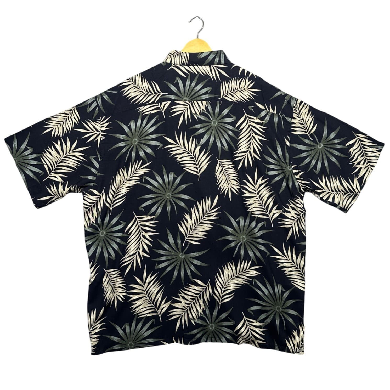 Van Heusen Tropical Palm Leaf Shirt Mens XXL Black Rayon NWT Short Sleeve - Thumbnail 4