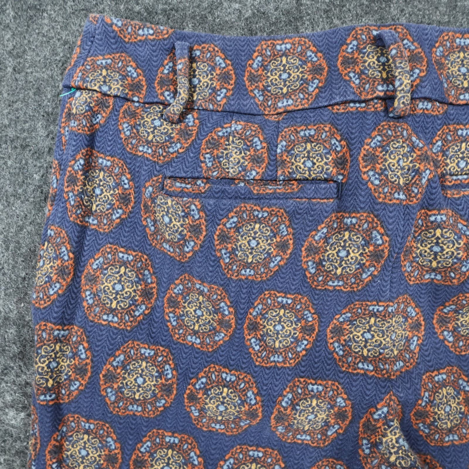 LOFT Julie Pants Womens 4 Blue Rayon Cotton Medallion Print Tapered Ankle - Thumbnail 10