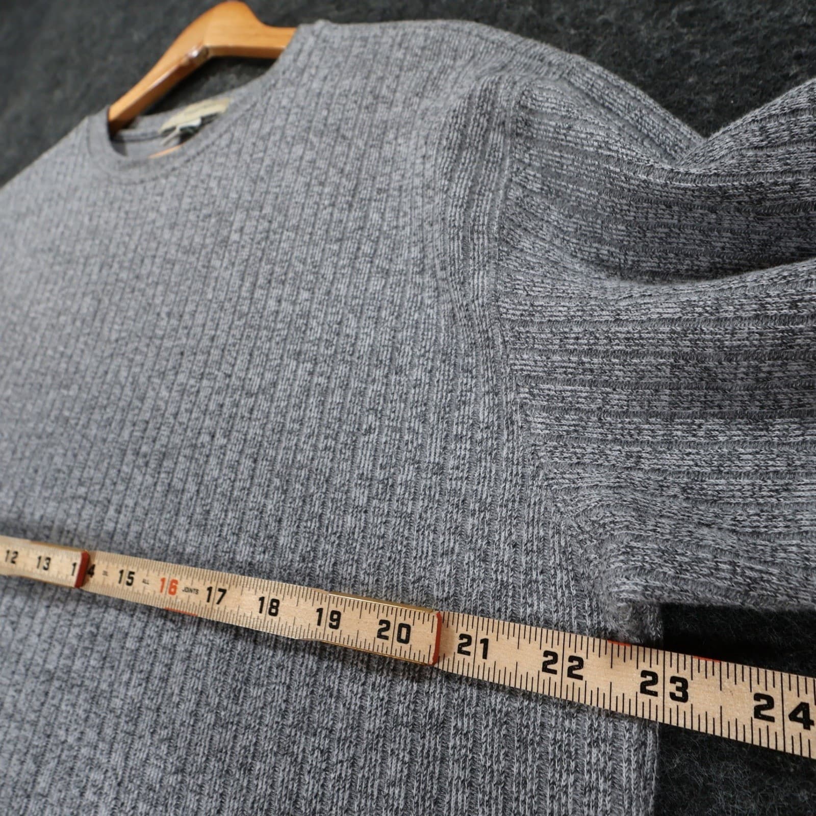 Basic Equipment Sweater Mens Large Gray Cotton Blend Ribbed Crew Neck Casual - Thumbnail 3