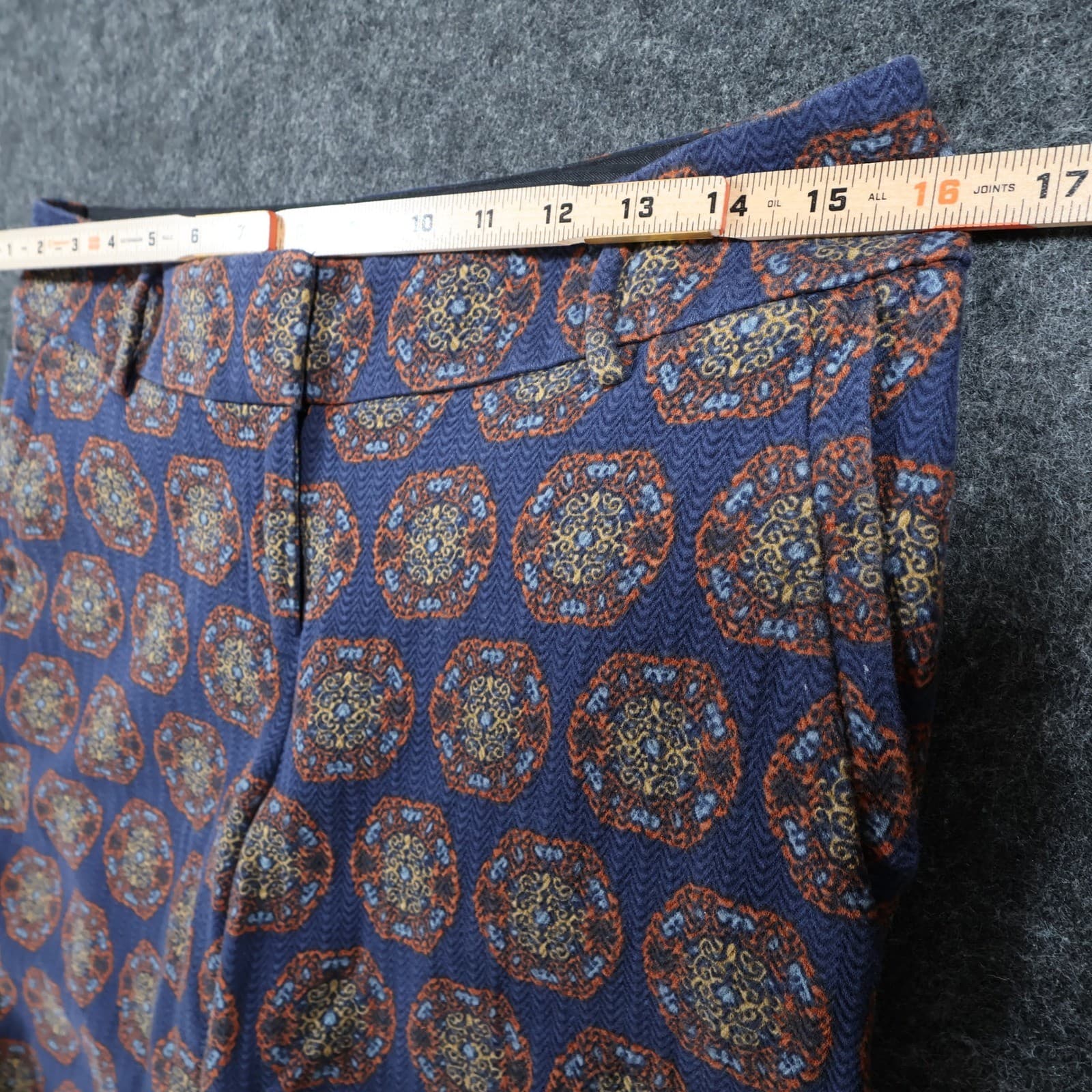 LOFT Julie Pants Womens 4 Blue Rayon Cotton Medallion Print Tapered Ankle - Thumbnail 6