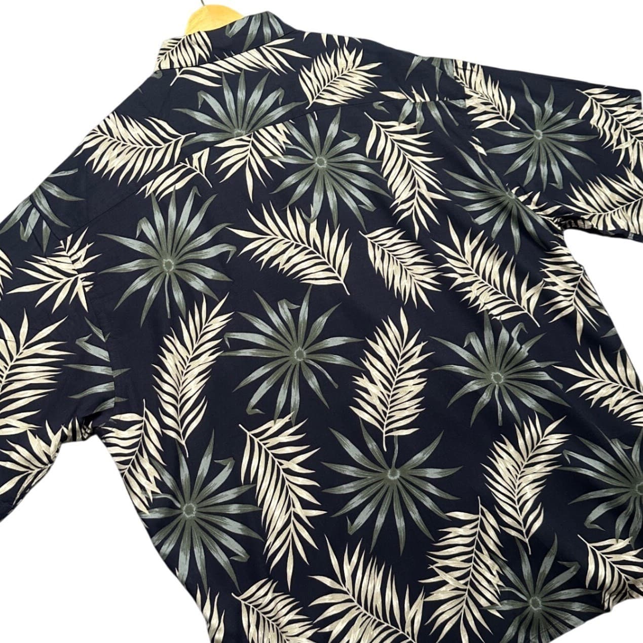Van Heusen Tropical Palm Leaf Shirt Mens XXL Black Rayon NWT Short Sleeve - Thumbnail 6