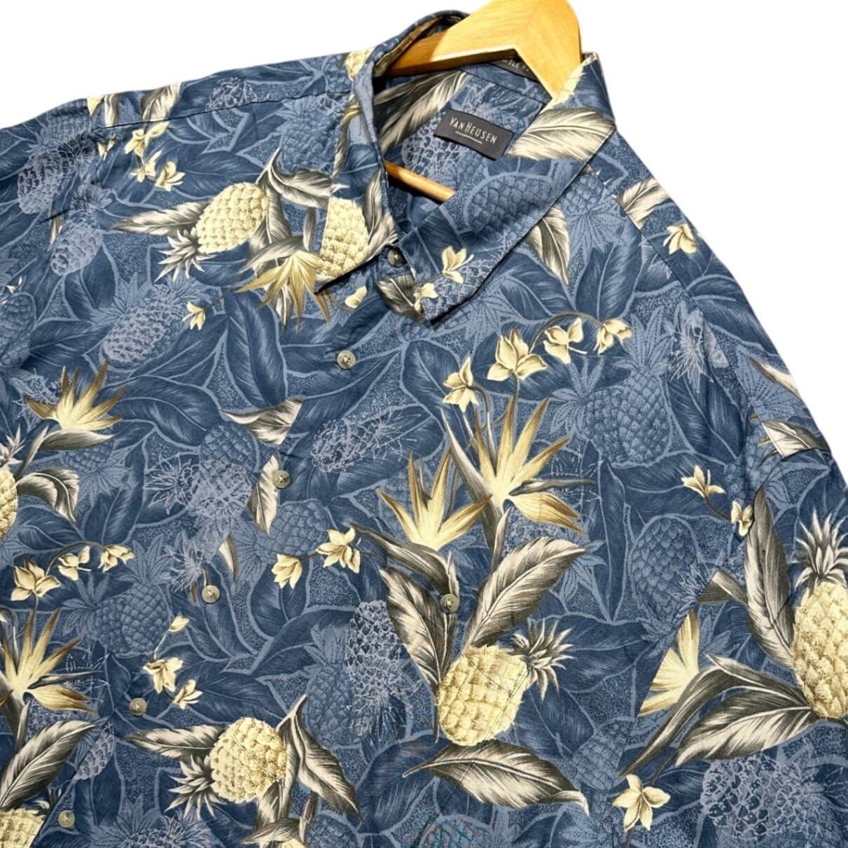 Van Heusen Pineapple Tropical Shirt Mens XXL Button Down Short Sleeve NWT - Thumbnail 3