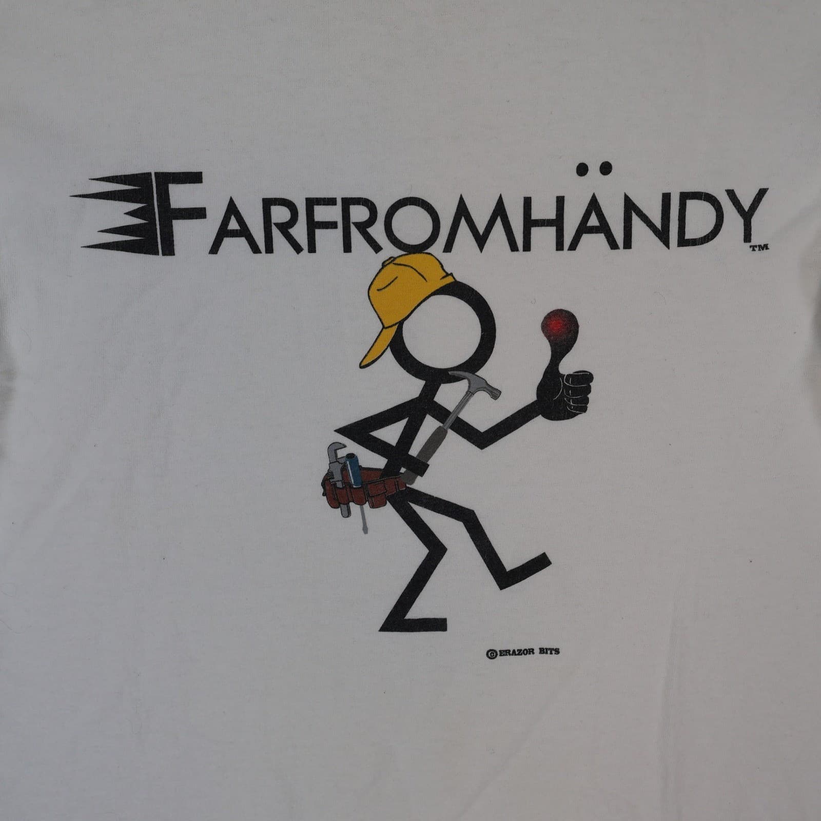 Erazor Bits T-Shirt Mens Large White Cotton Farfromhändy Graphic Funny Tee - Thumbnail 8