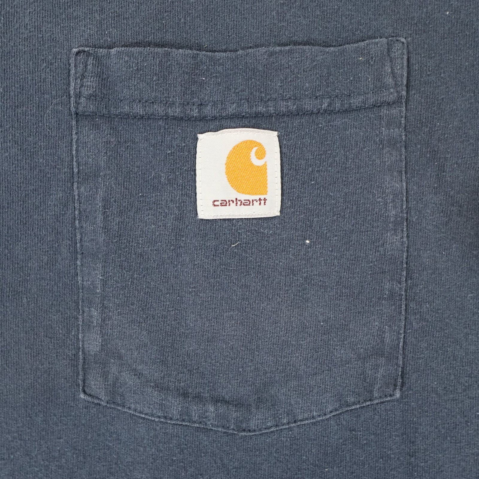 Carhartt Henley Shirt Mens 2XL Navy Blue Cotton Original Fit Workwear - Thumbnail 9
