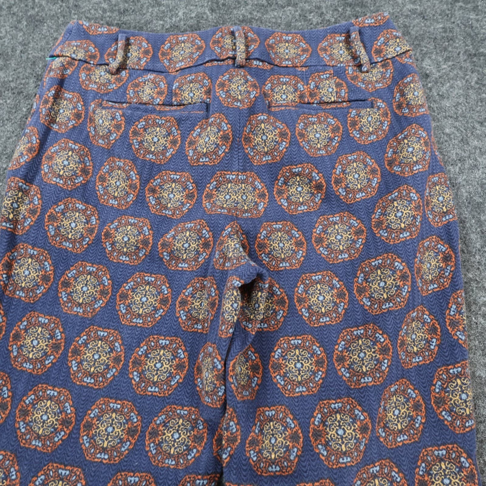 LOFT Julie Pants Womens 4 Blue Rayon Cotton Medallion Print Tapered Ankle - Thumbnail 12