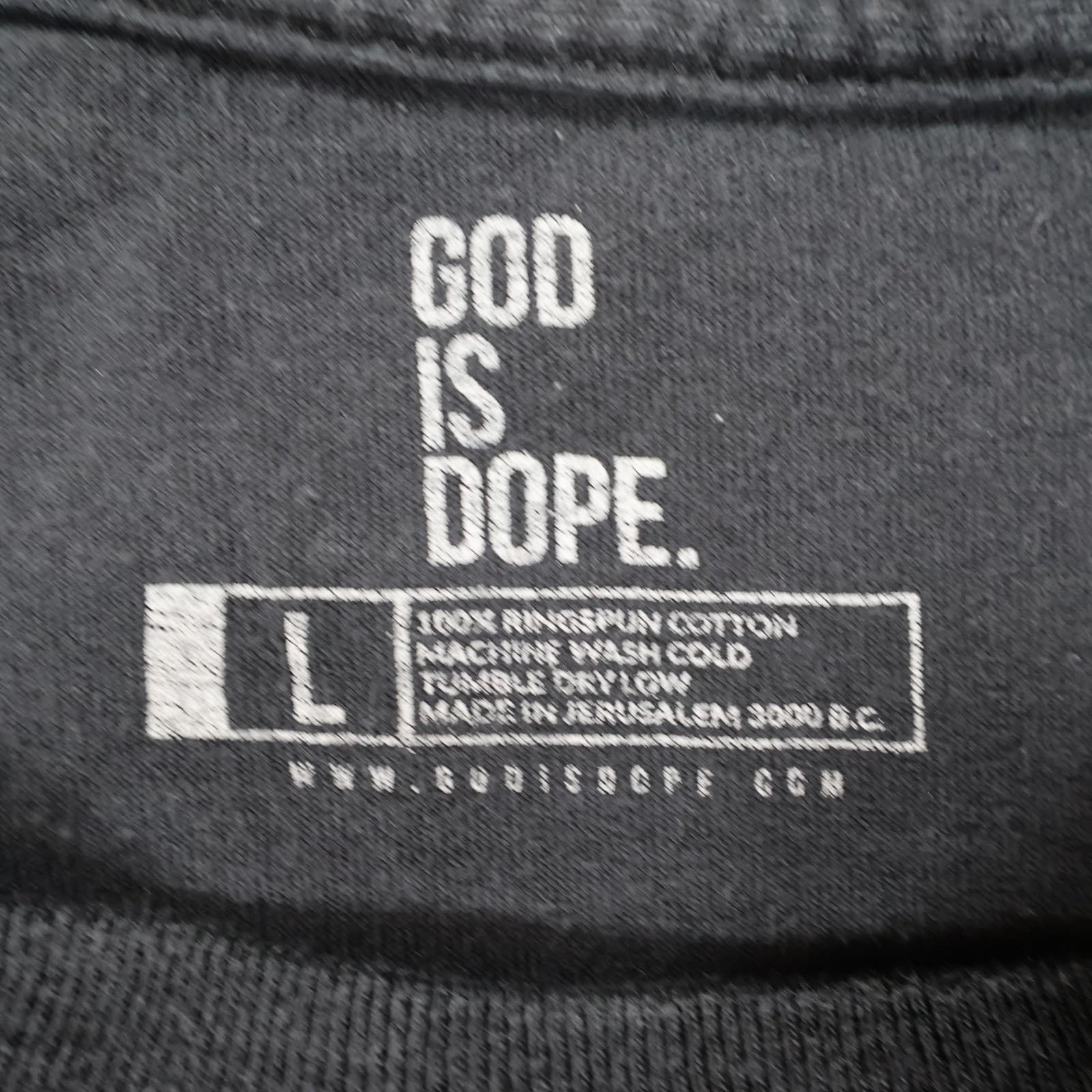 God Is Dope T-Shirt Mens Large Black Cotton Regular Fit Just God Graphic Tee - Thumbnail 7