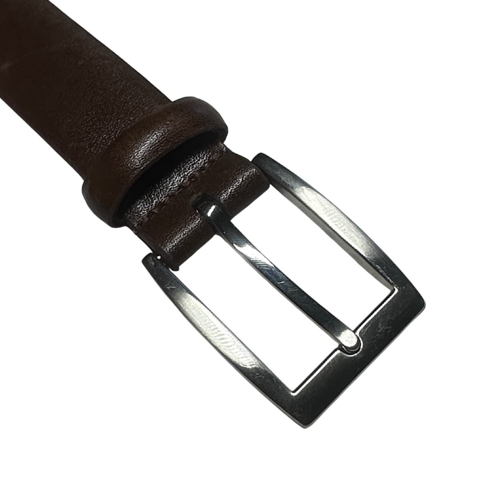 Jos. A. Bank Leather Belt Mens 44 Brown Silver Buckle NWT - Thumbnail 4