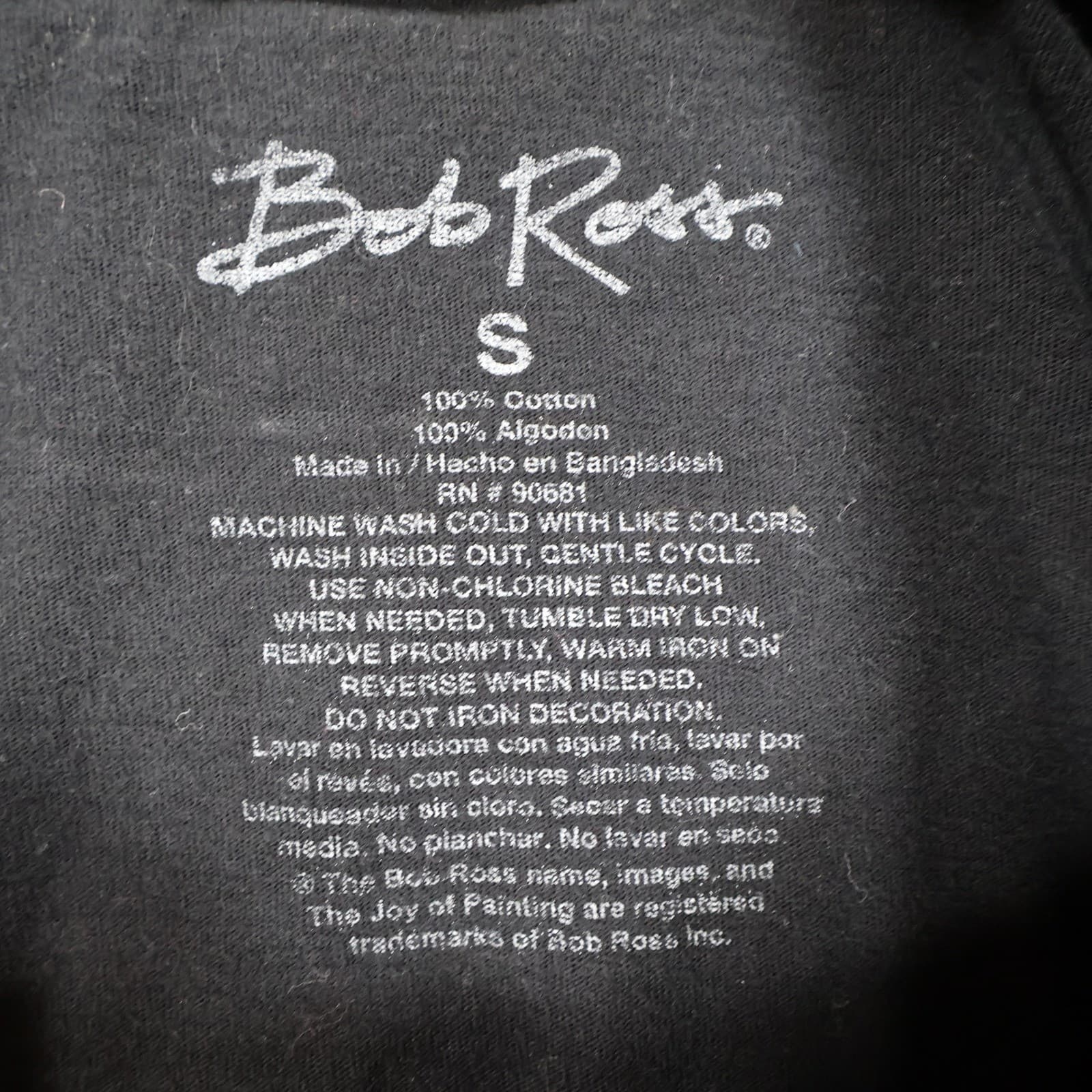 Bob Ross Graphic T-Shirt Mens Small Black Cotton Happy Accidents Tee - Thumbnail 7