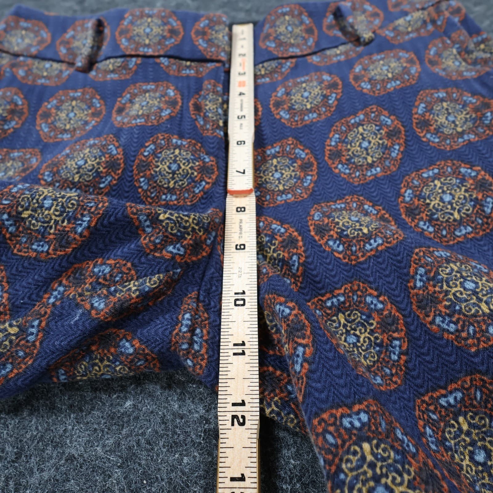 LOFT Julie Pants Womens 4 Blue Rayon Cotton Medallion Print Tapered Ankle - Thumbnail 5