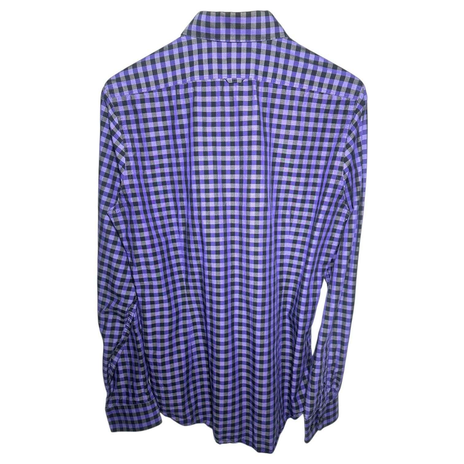 Express Mens Fitted Gingham Check Button Down Long Sleeve Shirt Size M - Thumbnail 3