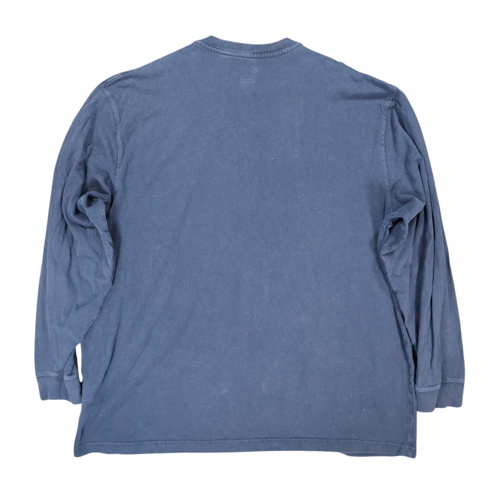Carhartt Henley Shirt Mens 2XL Navy Blue Cotton Original Fit Workwear - Thumbnail 2