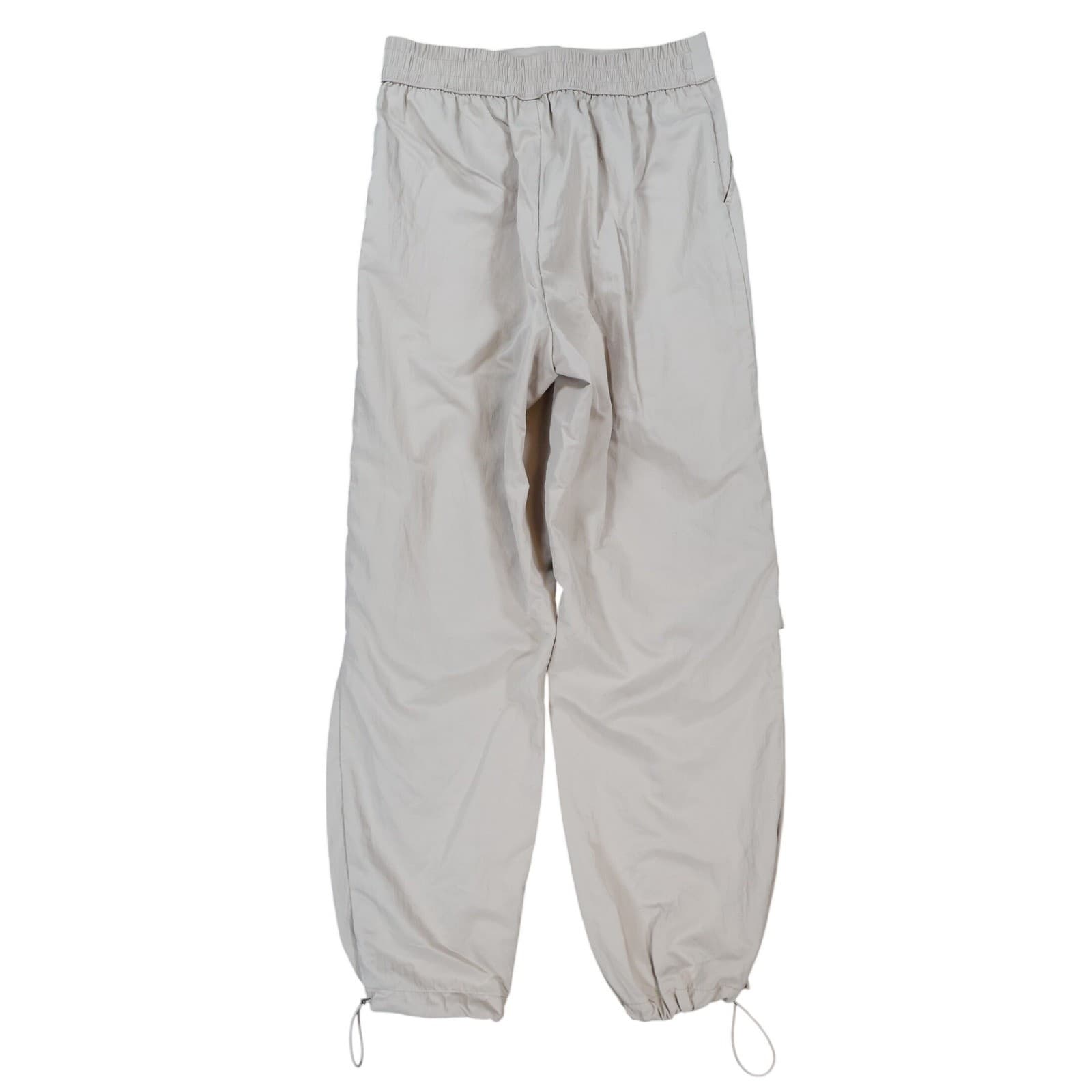 A New Day Parachute Cargo Pants Womens 2 Tan Beige Nylon Baggy Gorpcore Techwear - Thumbnail 2