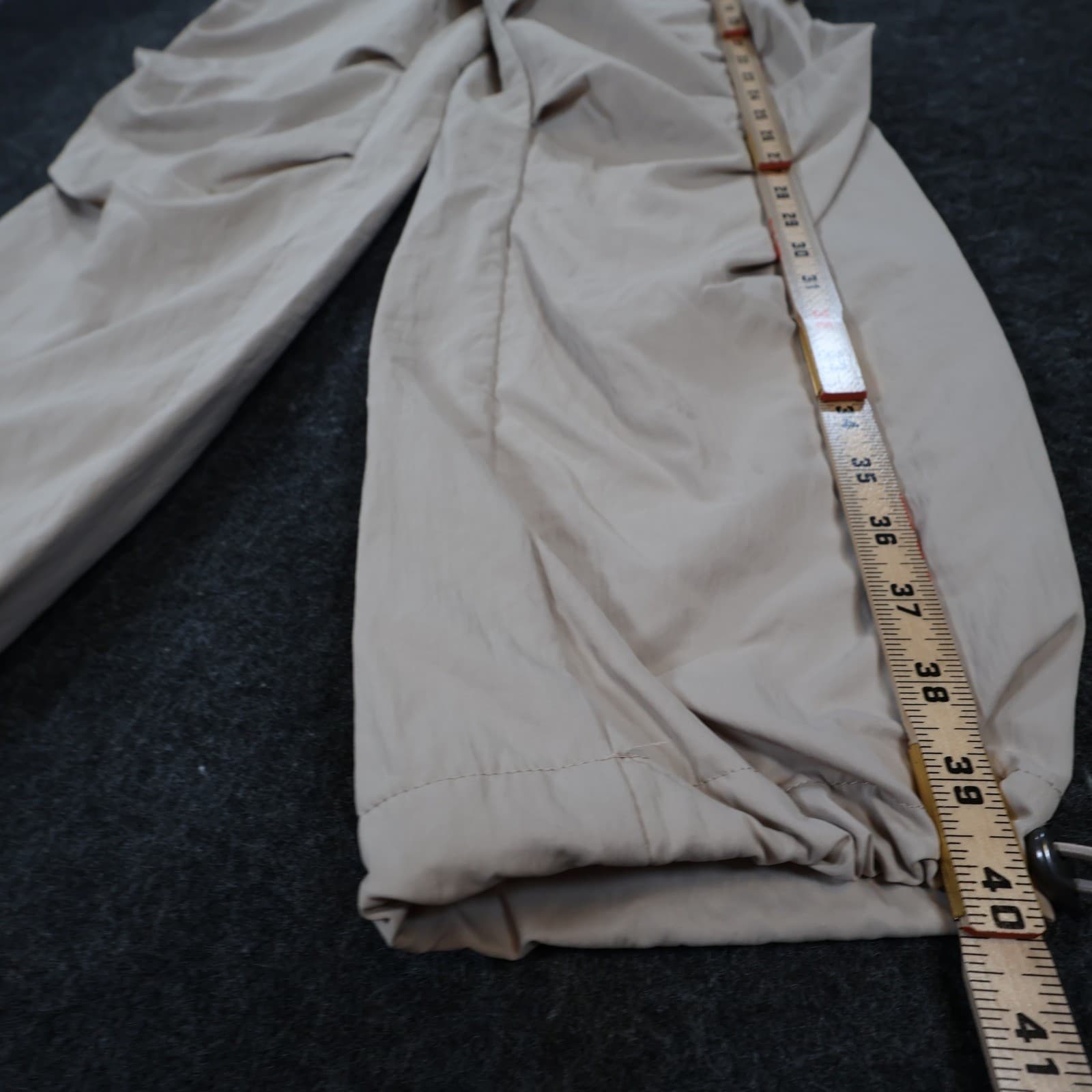 A New Day Parachute Cargo Pants Womens 2 Tan Beige Nylon Baggy Gorpcore Techwear - Thumbnail 3