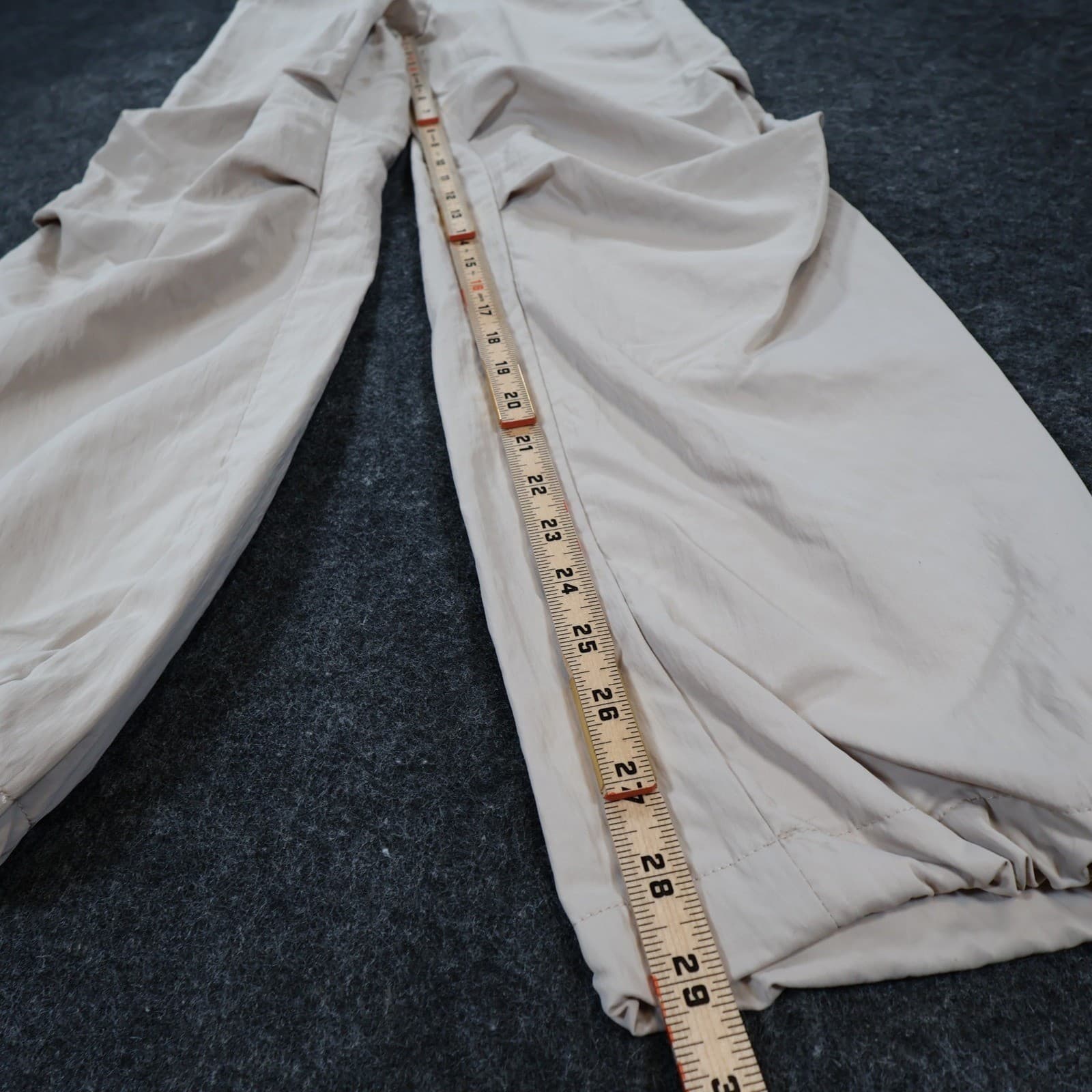 A New Day Parachute Cargo Pants Womens 2 Tan Beige Nylon Baggy Gorpcore Techwear - Thumbnail 4