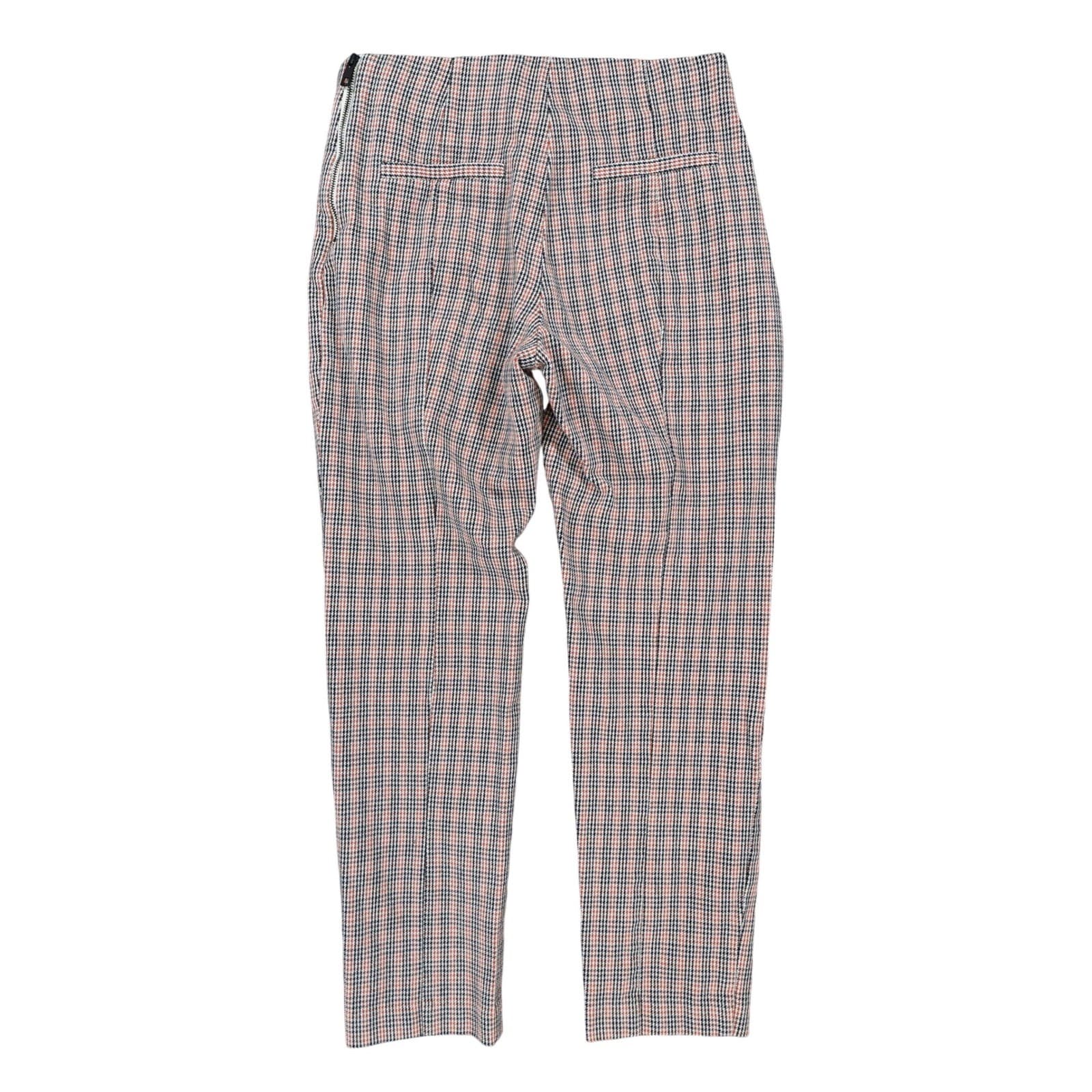 A New Day Pants Womens 2 Orange Cotton Spandex Slim Plaid Side Zip Ankle Stretch - Thumbnail 2