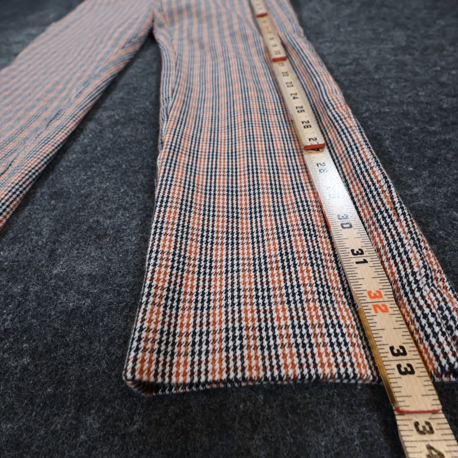 A New Day Pants Womens 2 Orange Cotton Spandex Slim Plaid Side Zip Ankle Stretch - Thumbnail 3