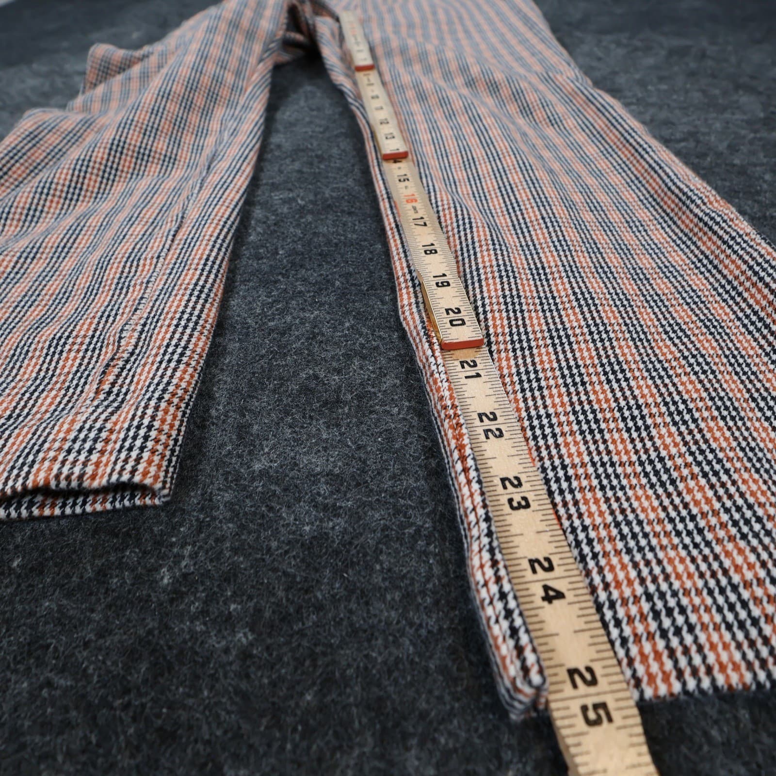 A New Day Pants Womens 2 Orange Cotton Spandex Slim Plaid Side Zip Ankle Stretch - Thumbnail 4