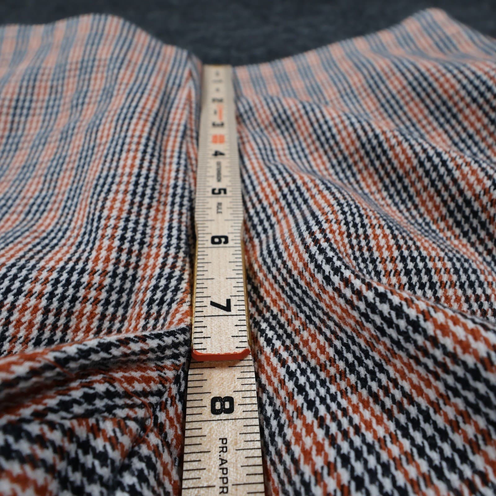 A New Day Pants Womens 2 Orange Cotton Spandex Slim Plaid Side Zip Ankle Stretch - Thumbnail 5