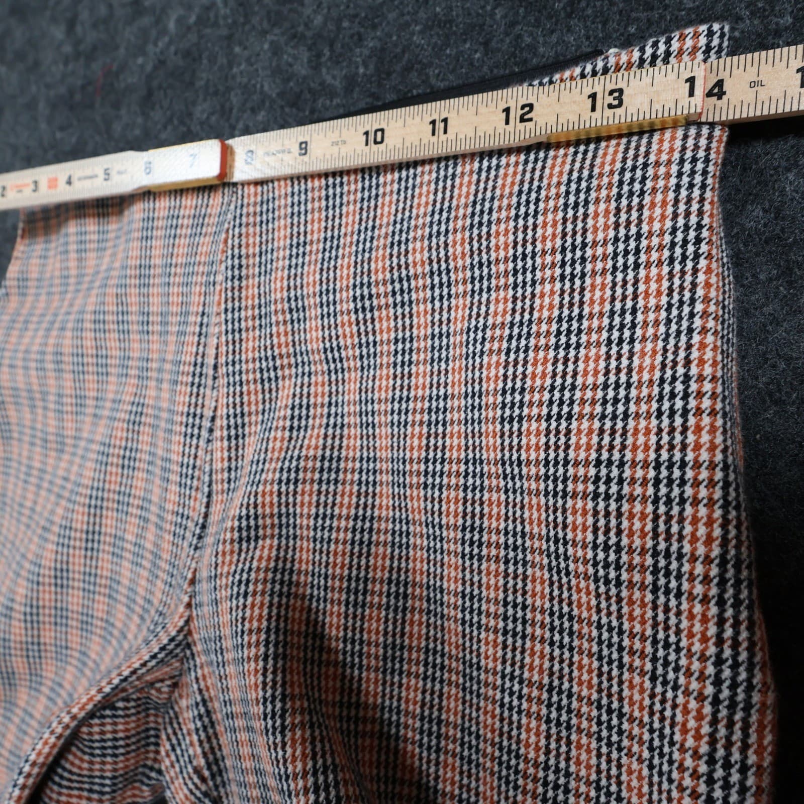 A New Day Pants Womens 2 Orange Cotton Spandex Slim Plaid Side Zip Ankle Stretch - Thumbnail 6