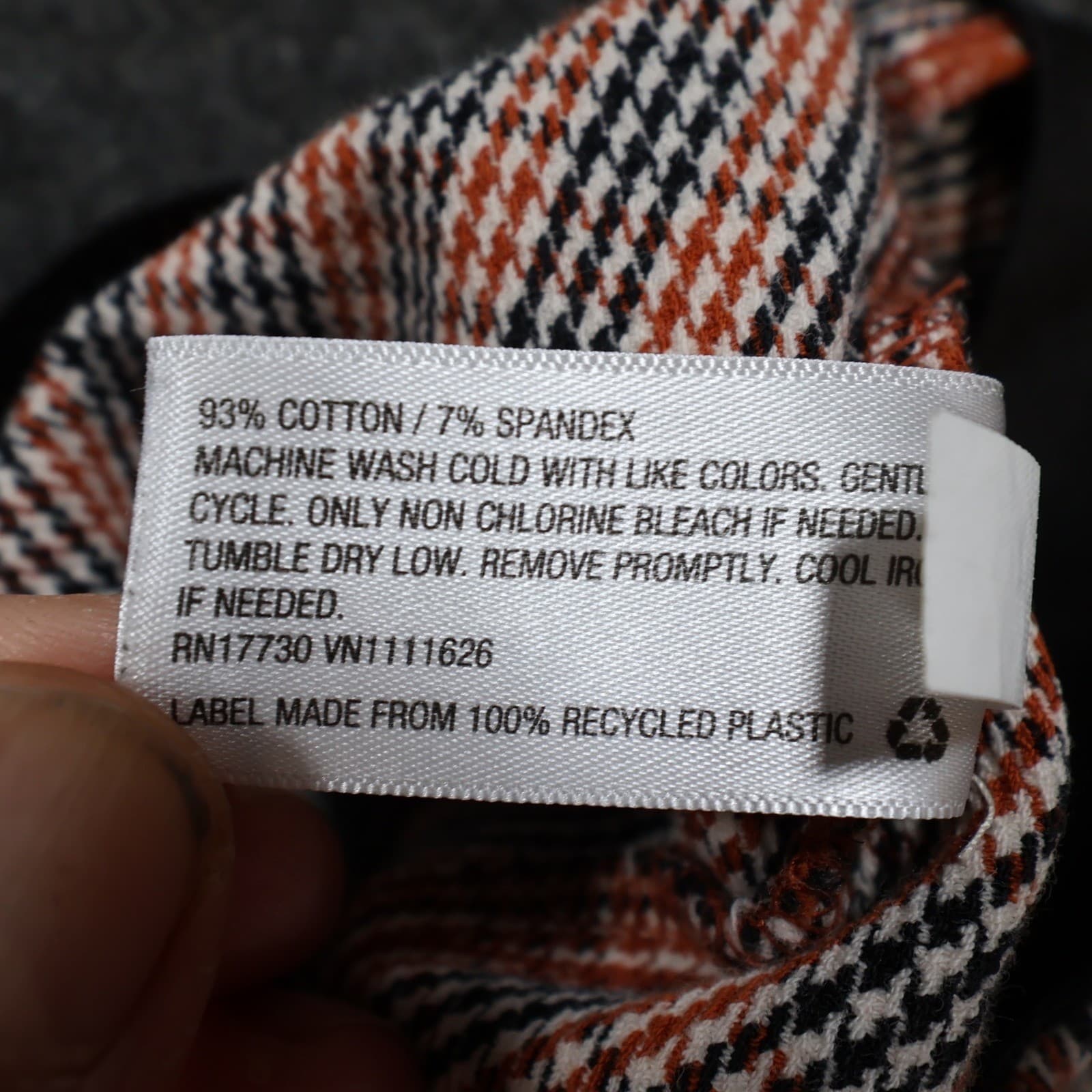A New Day Pants Womens 2 Orange Cotton Spandex Slim Plaid Side Zip Ankle Stretch - Thumbnail 8