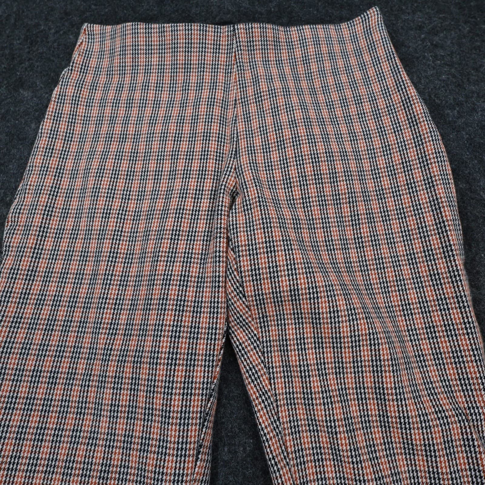 A New Day Pants Womens 2 Orange Cotton Spandex Slim Plaid Side Zip Ankle Stretch - Thumbnail 9