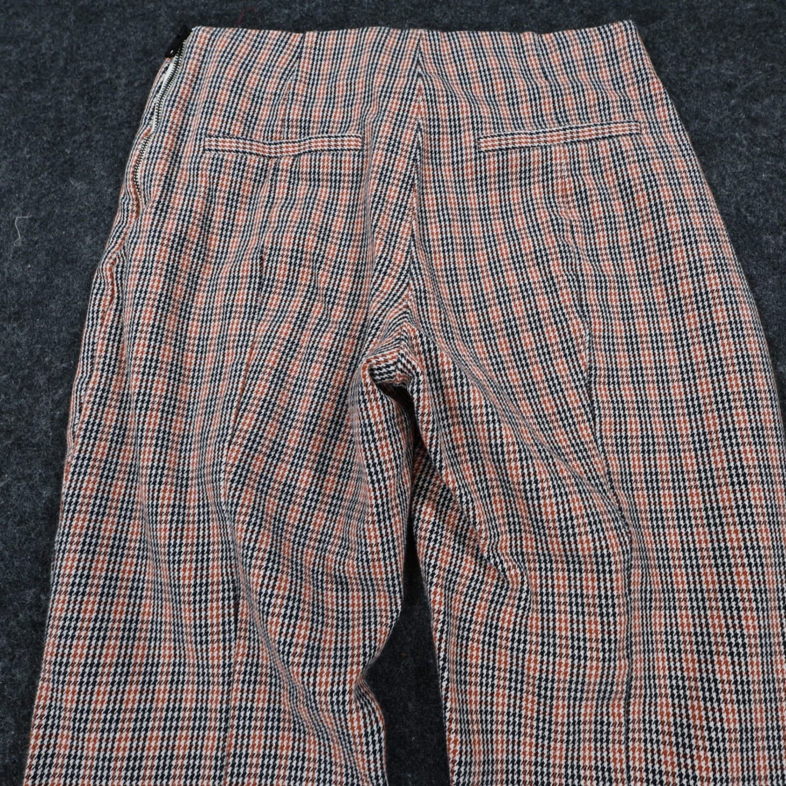 A New Day Pants Womens 2 Orange Cotton Spandex Slim Plaid Side Zip Ankle Stretch - Thumbnail 10