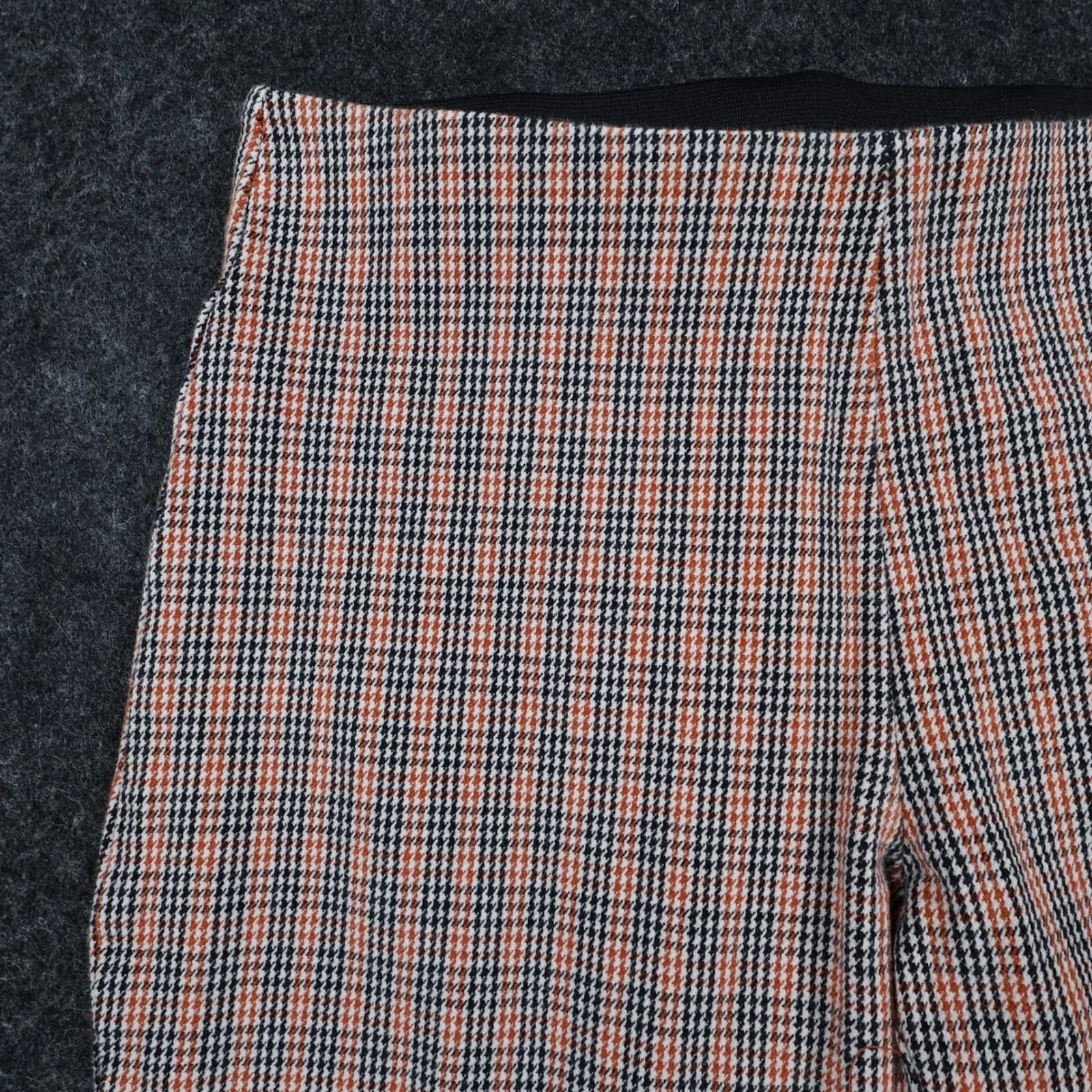 A New Day Pants Womens 2 Orange Cotton Spandex Slim Plaid Side Zip Ankle Stretch - Thumbnail 11
