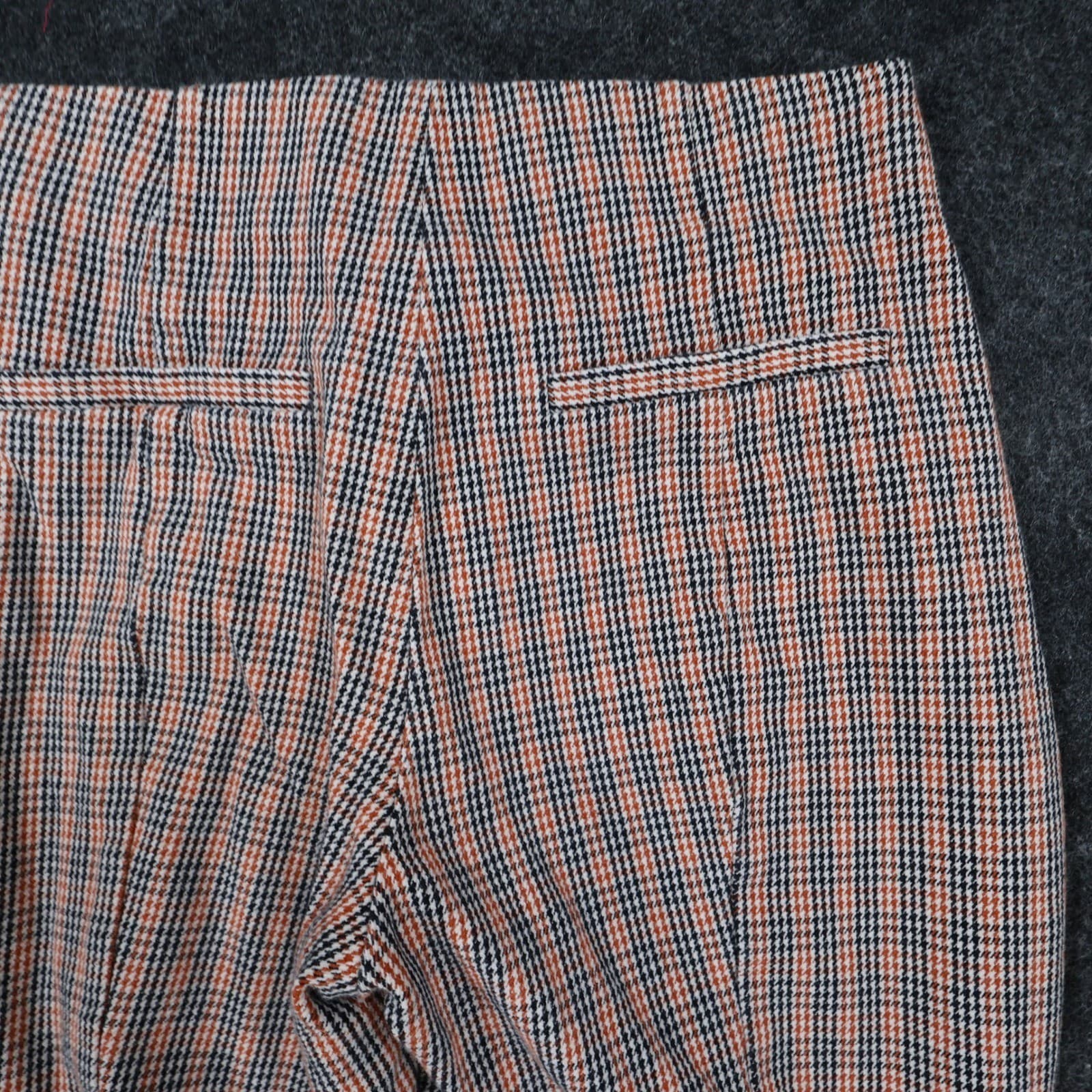 A New Day Pants Womens 2 Orange Cotton Spandex Slim Plaid Side Zip Ankle Stretch - Thumbnail 12