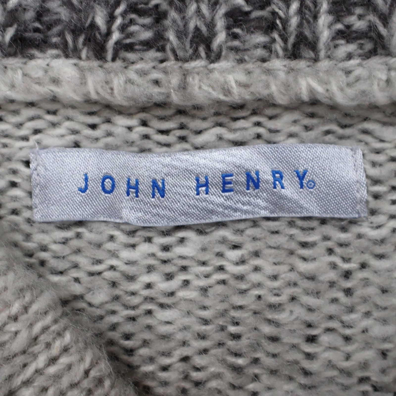 John Henry Shawl Neck Sweater Mens M Gray Excellent Shawl Collar Knit - Thumbnail 7