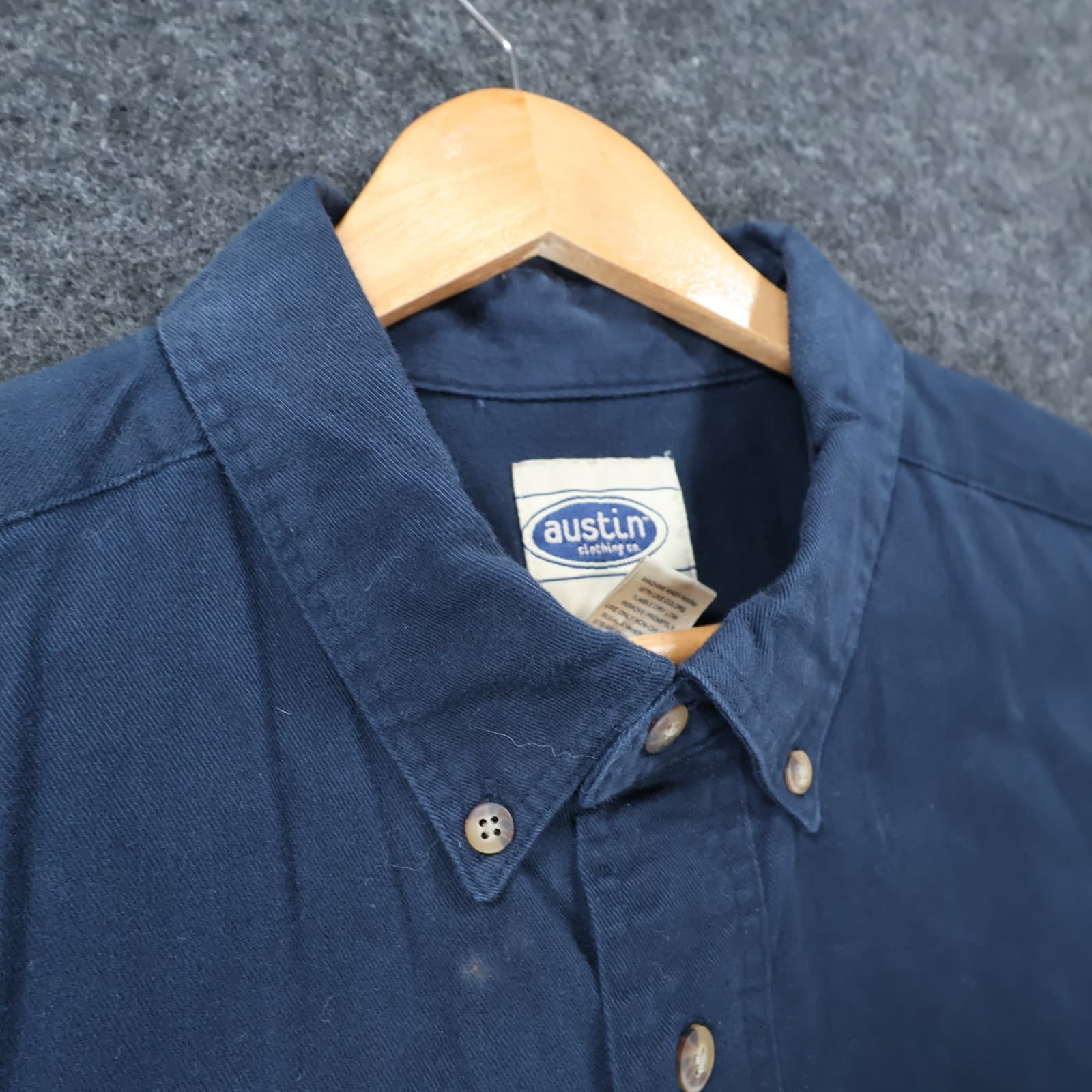 Austin Clothing Co Button Down Mens XL Navy Blue Excellent Long Sleeve Cotton - Thumbnail 8