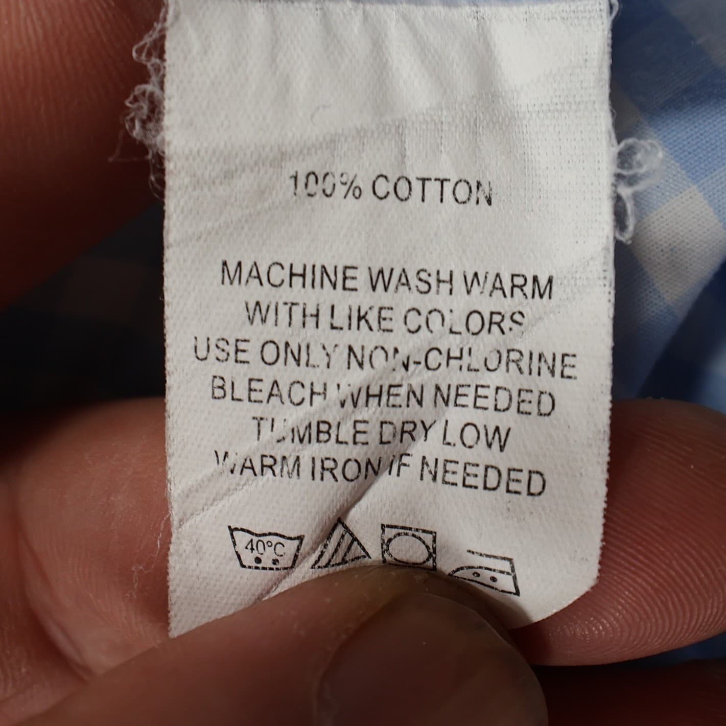 The Tie Bar Dress Shirt Mens 17 36/37 Light Blue Cotton Gingham Standard Fit - Thumbnail 9