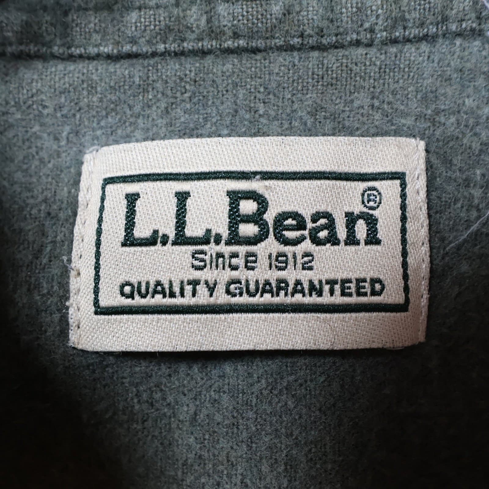 LL Bean Button Up Shirt Mens LG Green 100% Cotton Regular Fit Chamois Style - Thumbnail 7
