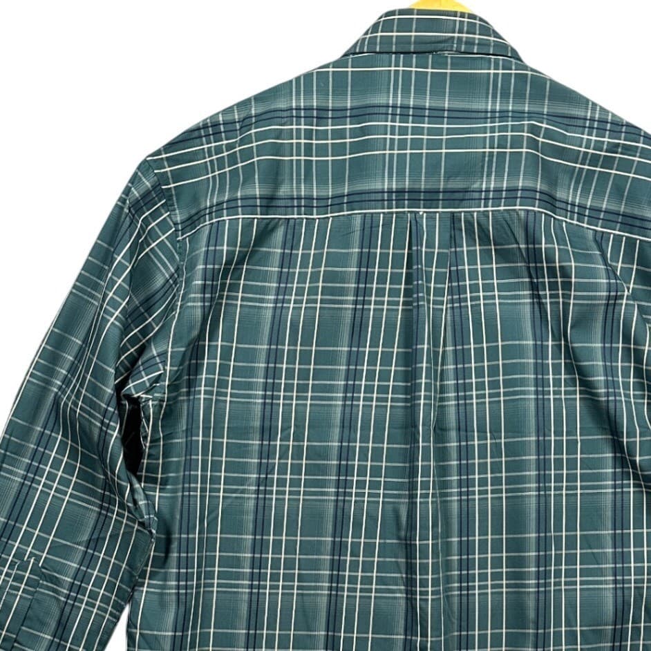 Haggar Shirt Mens XL Teal Green Plaid Long Sleeve NWT Cotton Button Up - Thumbnail 5