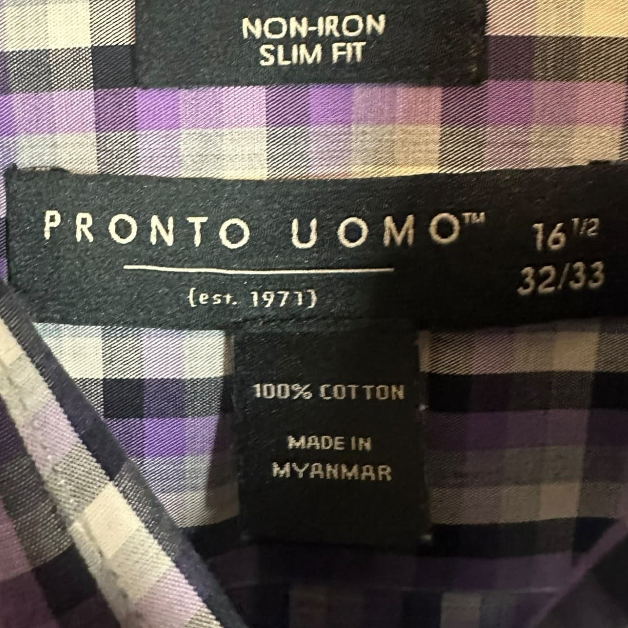 Pronto Uomo Men's L Button-Down Long Sleeve Dress Shirt | Classic Essential - Thumbnail 5