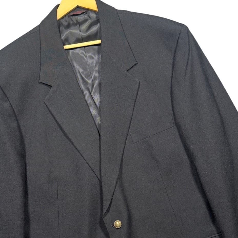 Vintage Etienne Aigner Blazer Sport Coat Mens 50L Navy Blue Wool Two Button - Thumbnail 4