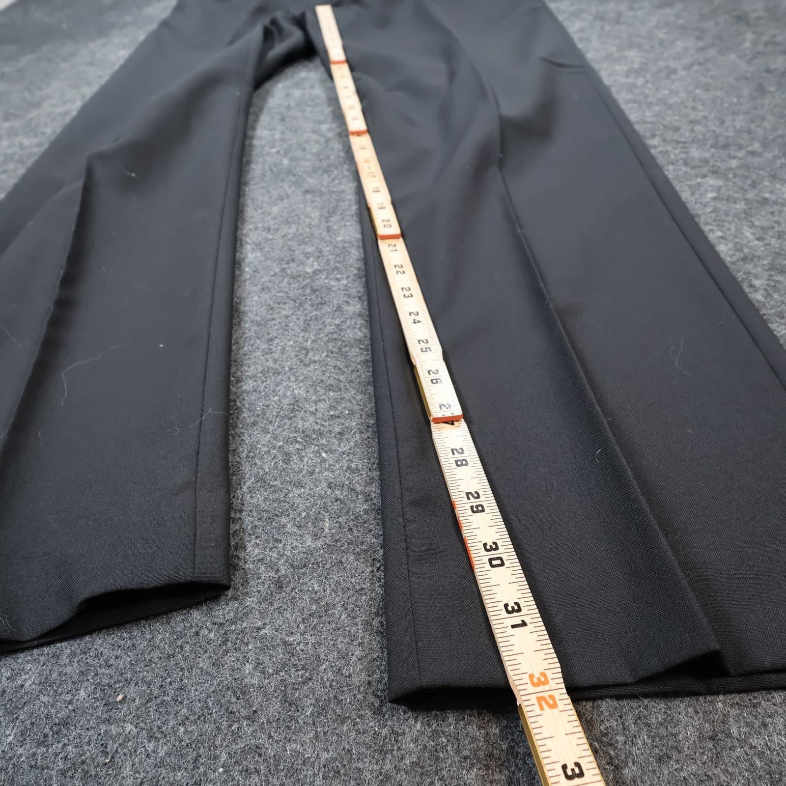 Stafford Dress Pants Mens 36x32 Black 100% Wool Slim Fit Signature Trousers - Thumbnail 4