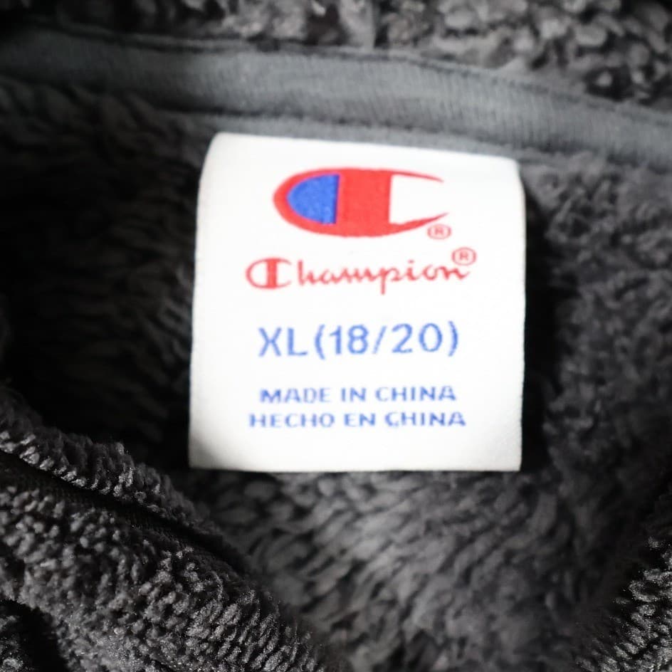 Champion Quarter Zip Hoodie Women XL Gray Corduroy Sherpa Lined Pullover - Thumbnail 6
