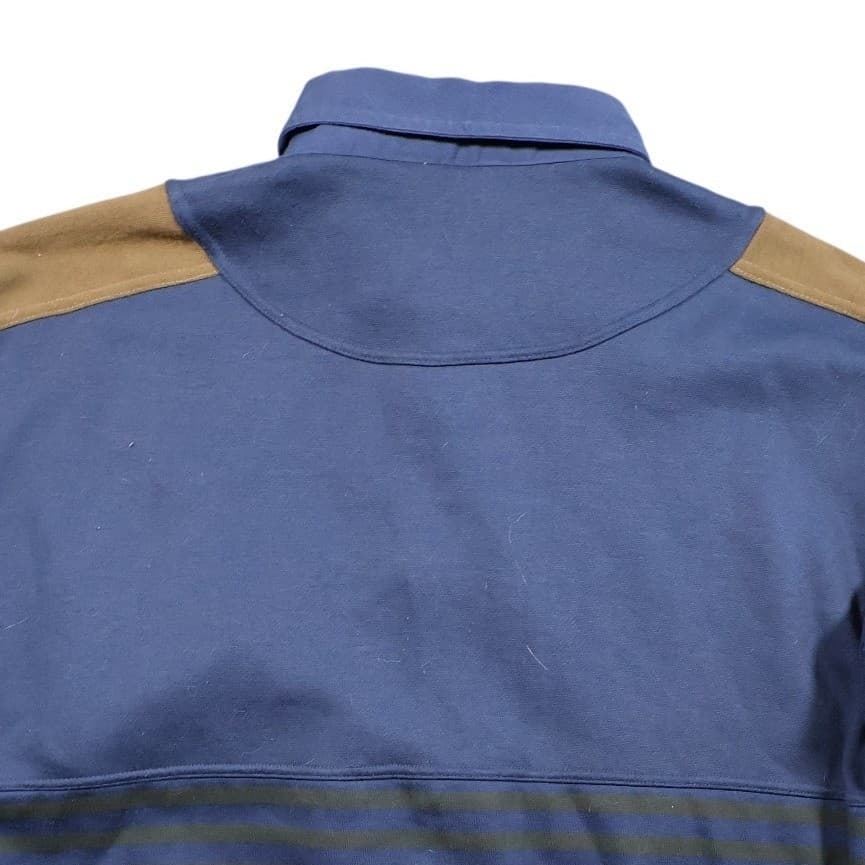 Saugatuck Pullover Mens XL Blue Excellent Vintage Quilted Striped - Thumbnail 4