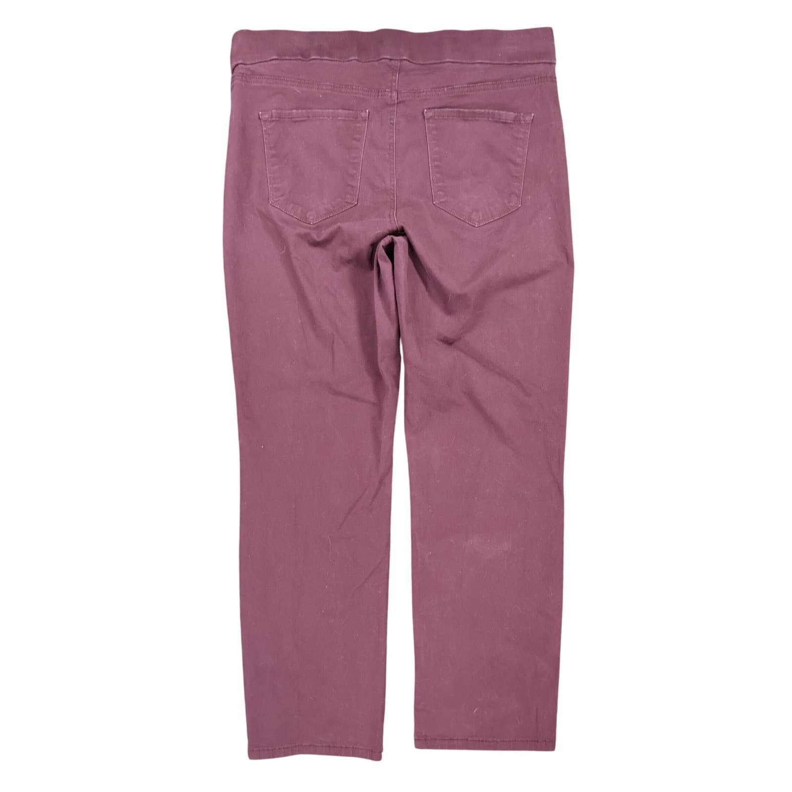 Nine West Pants Womens 14 Purple Cotton Heidi Pull-On Straight Leg Stretch Denim - Thumbnail 2