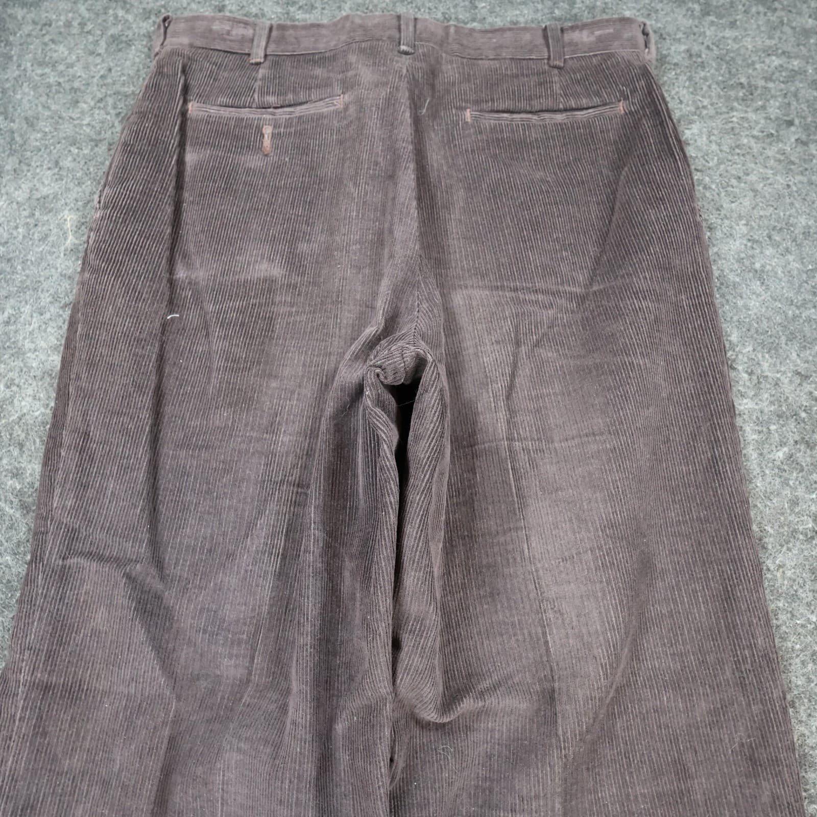 Haggar Corduroy Pants Mens 34x29 Brown Cotton Polyester Regular Fit Trousers - Thumbnail 10