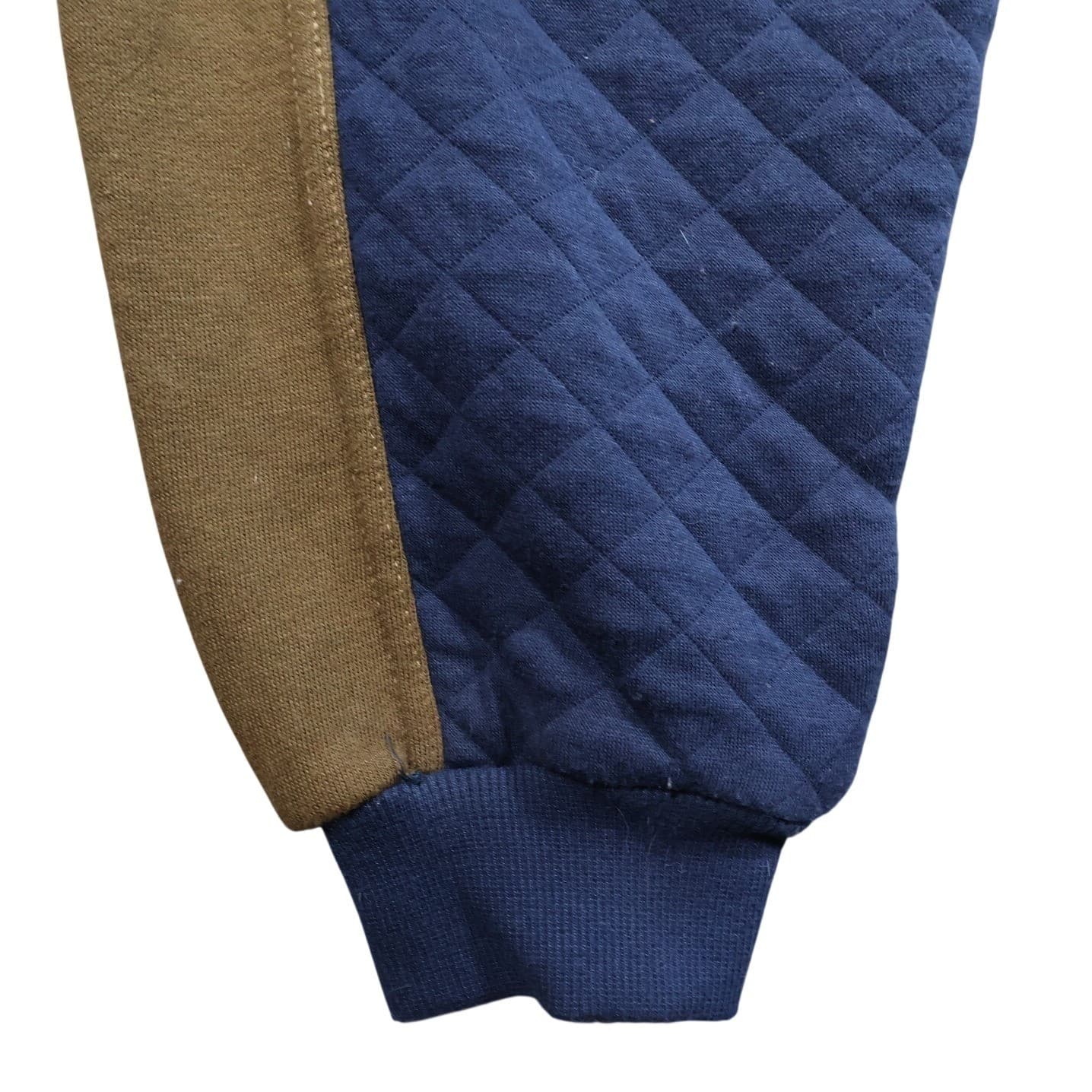 Saugatuck Pullover Mens XL Blue Excellent Vintage Quilted Striped - Thumbnail 6