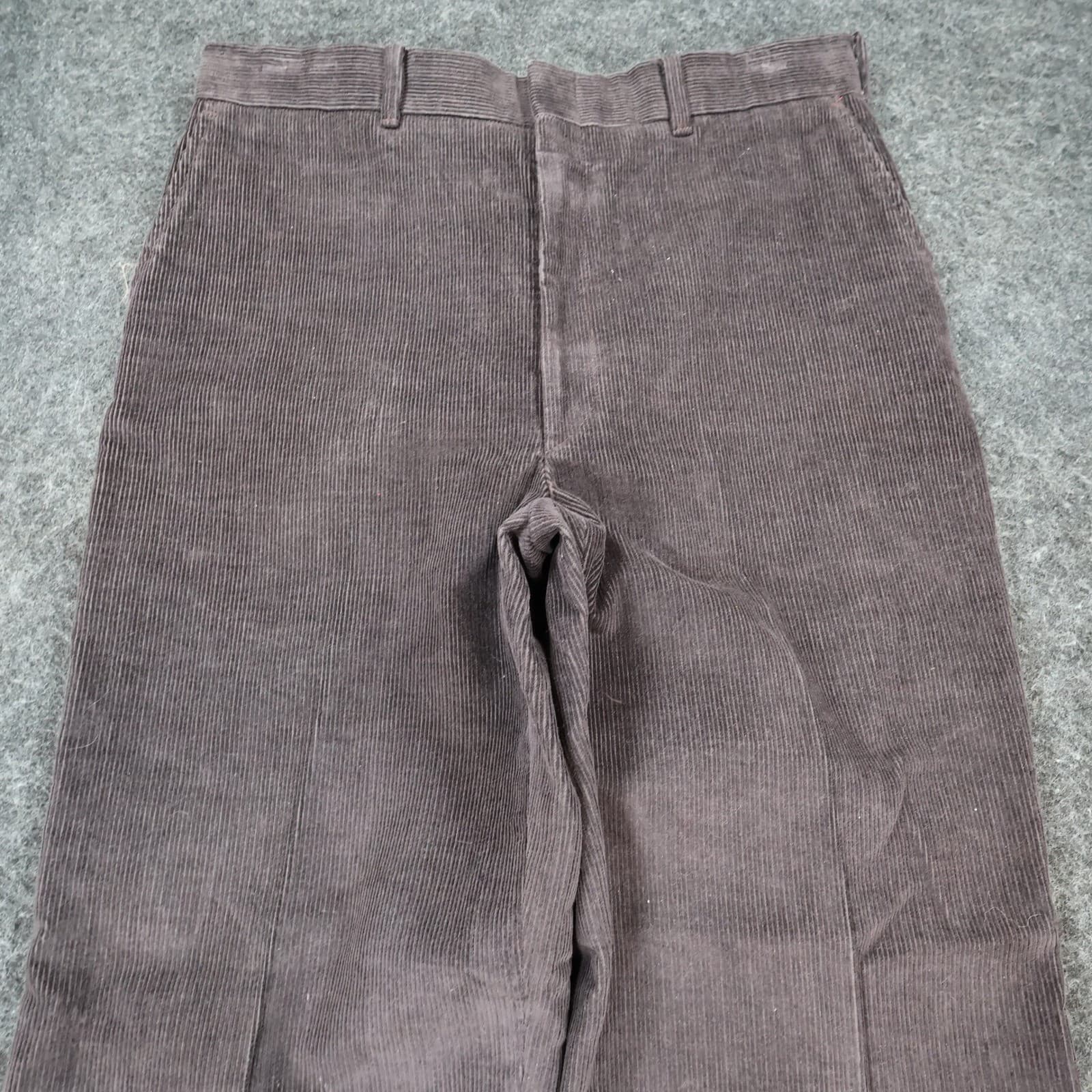 Haggar Corduroy Pants Mens 34x29 Brown Cotton Polyester Regular Fit Trousers - Thumbnail 9