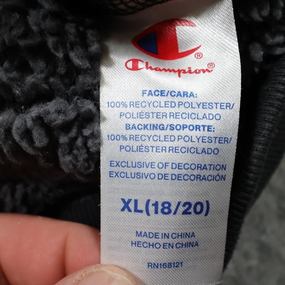 Champion Quarter Zip Hoodie Women XL Gray Corduroy Sherpa Lined Pullover - Thumbnail 7