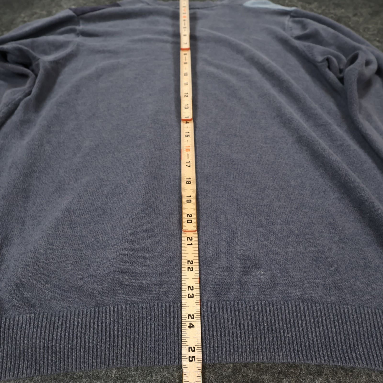 Van Heusen Studio Sweater Mens Medium Gray Cotton V-Neck Colorblock Striped - Thumbnail 5