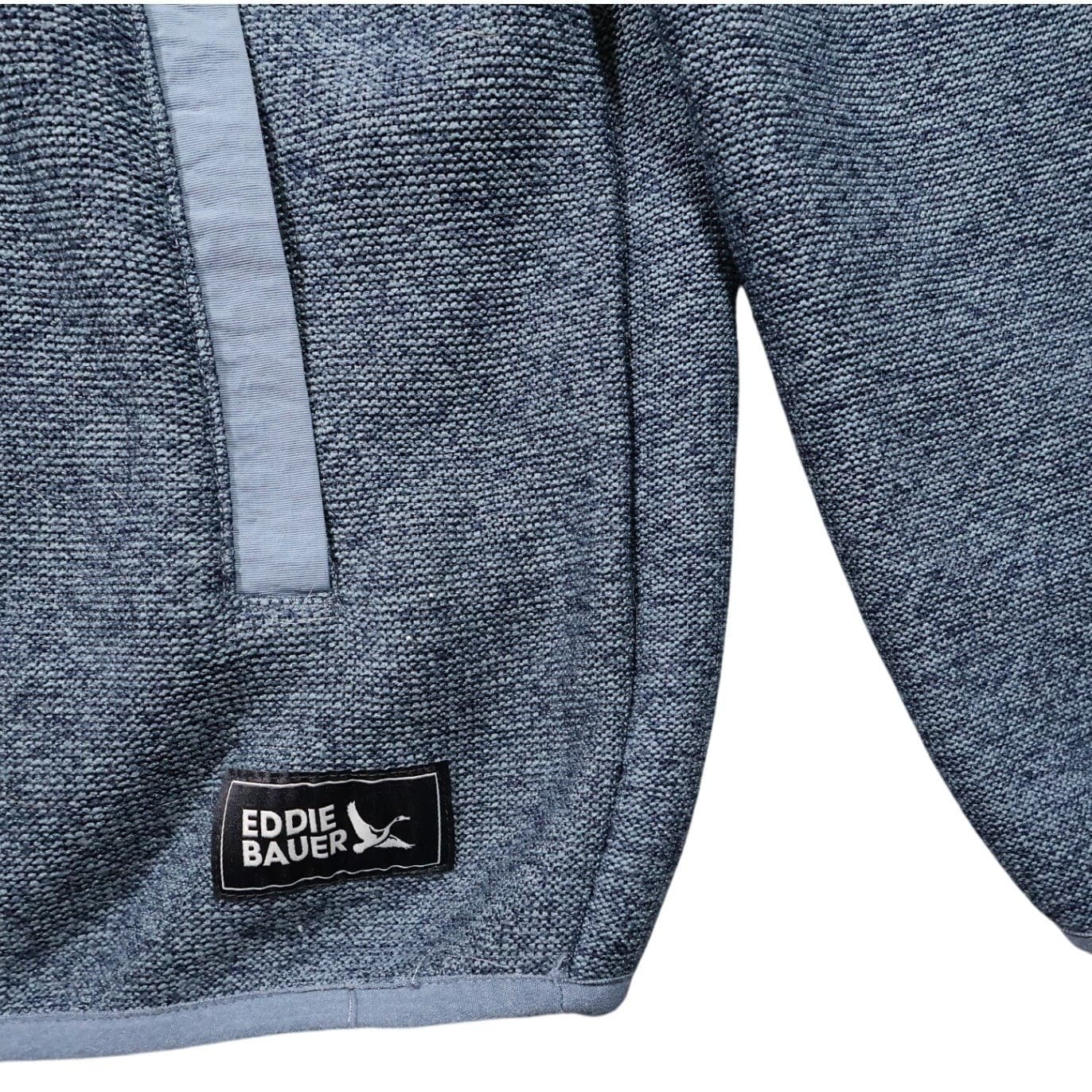 Eddie Bauer Fleece Pullover Mens XL Blue Excellent Snap Neck Sweater - Thumbnail 5