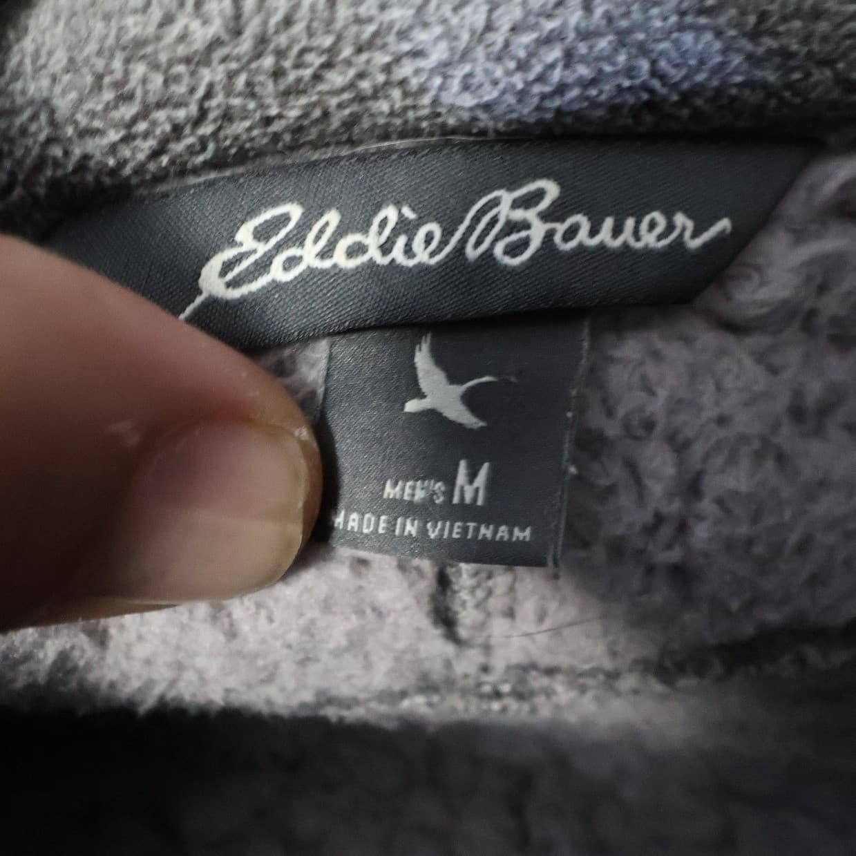 Eddie Bauer Full Zip Fleece Jacket Mens Medium Grey Excellent Outdoor Hiking - Thumbnail 8
