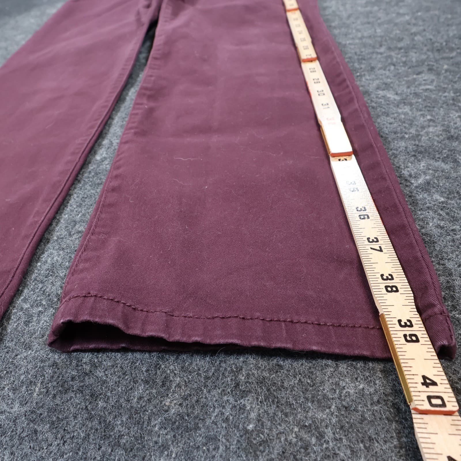Nine West Pants Womens 14 Purple Cotton Heidi Pull-On Straight Leg Stretch Denim - Thumbnail 3