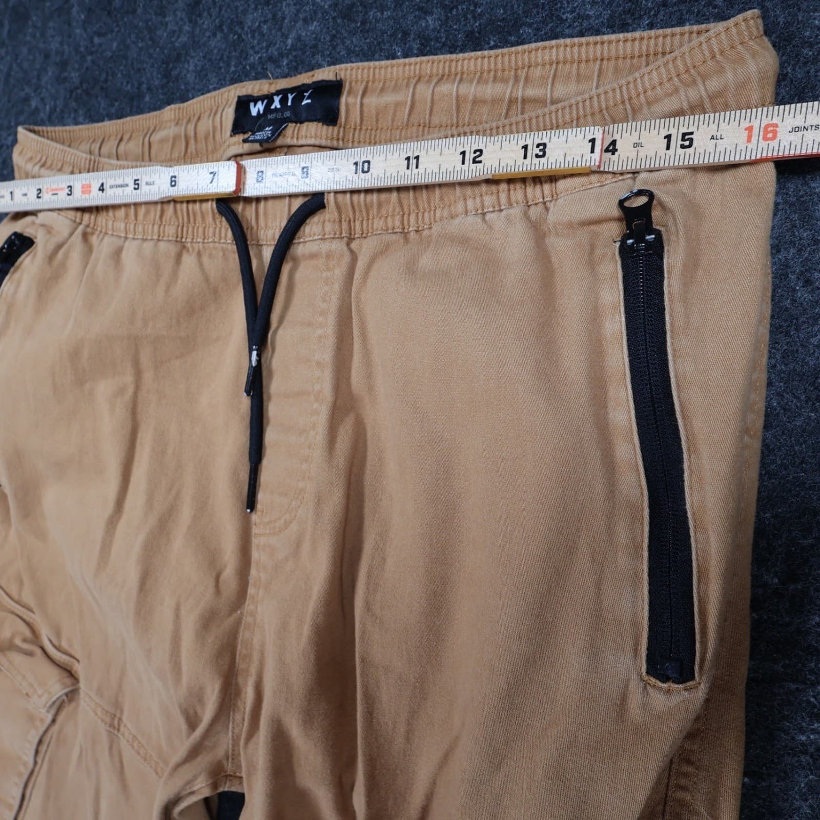 WXYZ Cargo Jogger Pants Mens M Tan Cotton Spandex Regular Utility Streetwear - Thumbnail 6
