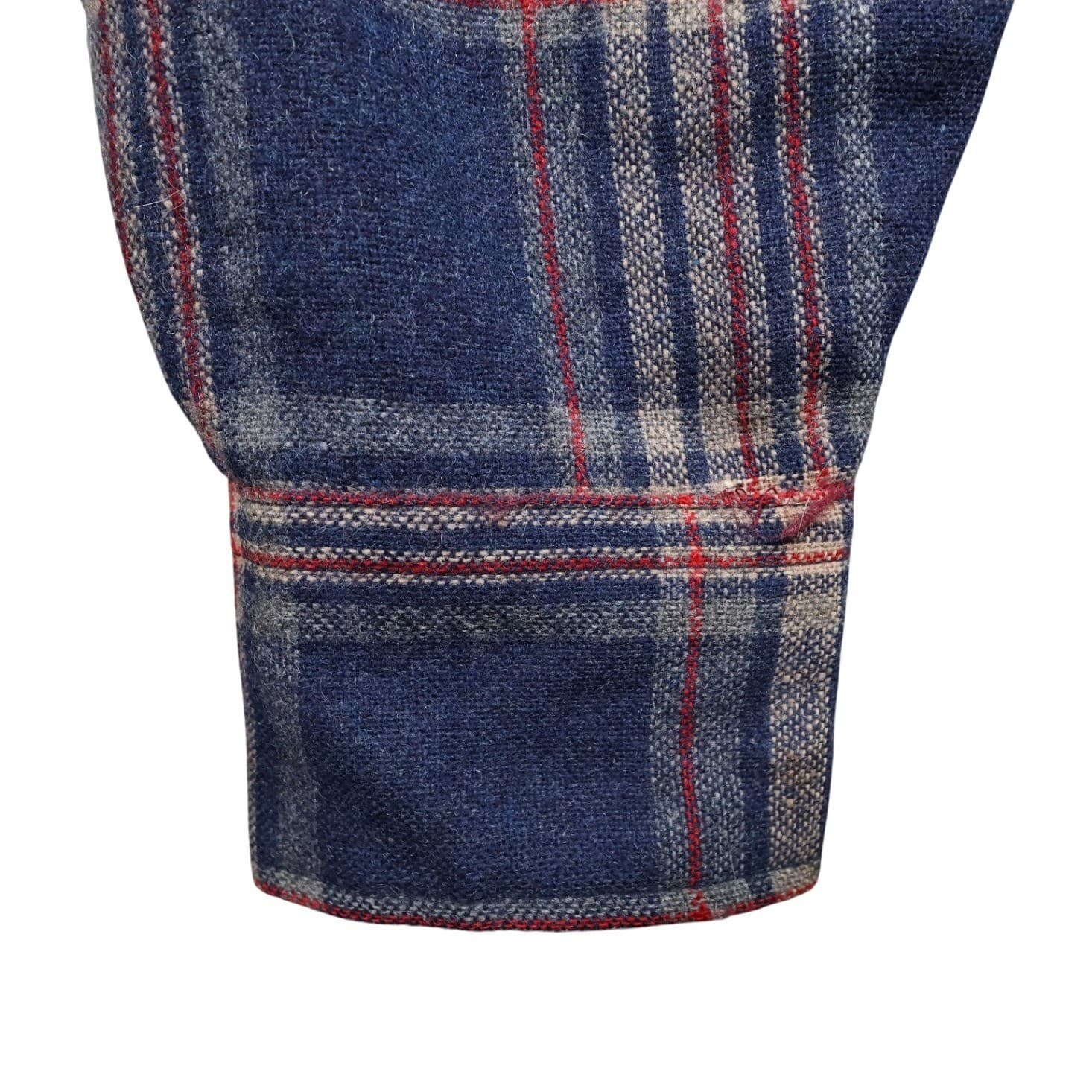 Arrow Sportswear Flannel Shirt Mens Medium Blue Plaid Excellent Wool Blend - Thumbnail 5