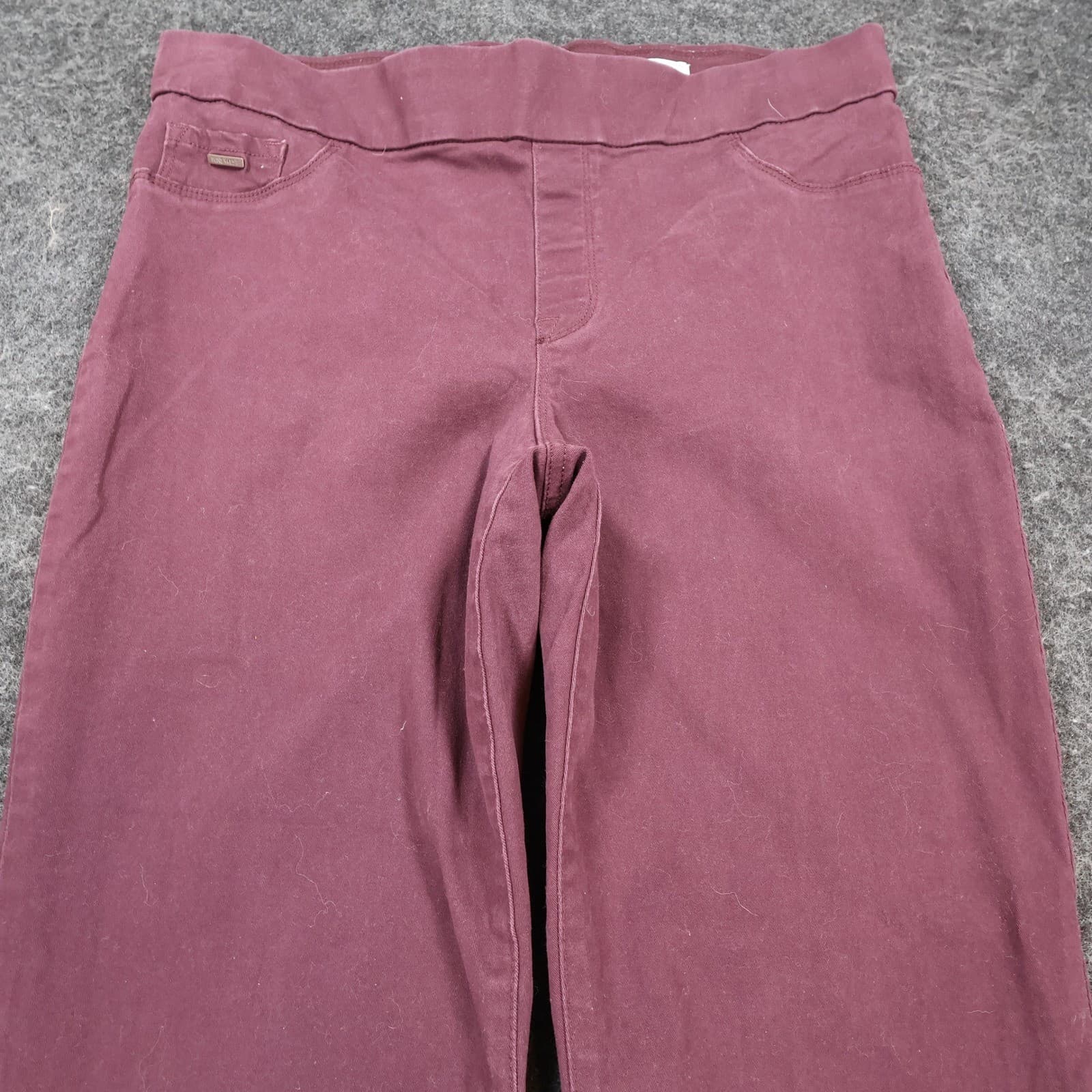 Nine West Pants Womens 14 Purple Cotton Heidi Pull-On Straight Leg Stretch Denim - Thumbnail 9